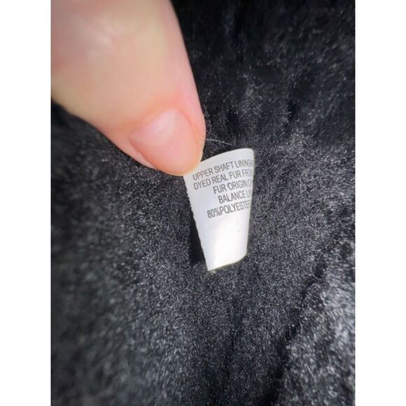 NWT Minnetonka Suede Shearling Black boots with Fringe, Size 6. - Picture 7 of 9